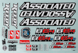 Team Associated - RC10B6.4 Decal Sheet - Hobby Recreation Products