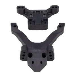 Team Associated - RC10B6.4 Factory Team Top Plate and Ballstud Mount, Carbon - Hobby Recreation Products