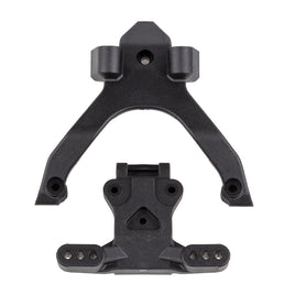 Team Associated - RC10B7 FT Top Plate and Ballstud Mount, Carbon - Hobby Recreation Products