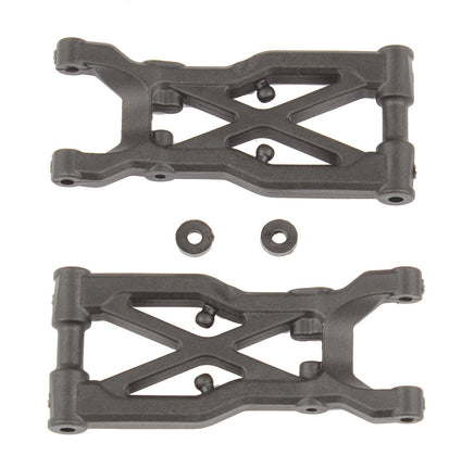 Team Associated - RC10B74 Factory Team Rear Suspension Arms, Carbon Fiber - Hobby Recreation Products