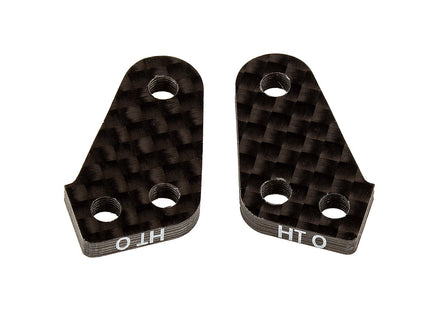 Team Associated - RC10B74 Factory Team Steering Block Arms, HT 0, Carbon Fiber - Hobby Recreation Products