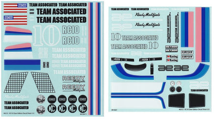 Team Associated - RC10CC Decal Sheets - Hobby Recreation Products