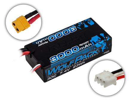 Team Associated - Reedy WolfPack LiPo 3000mAh 30C 11.1V Shorty Battery w/ XT60 Plug - Hobby Recreation Products