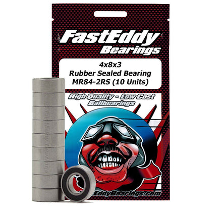 Team FastEddy - 4x8x3mm Rubber Sealed Bearing (10) MR84-2RS - Hobby Recreation Products