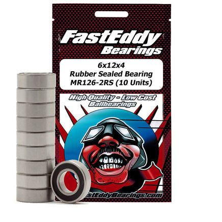 Team FastEddy - 6x12x4mm Rubber Sealed Bearing (10) MR126-2RS - Hobby Recreation Products