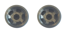 Team KNK - 1.55" Aluminum Beadlock 5 Slot Wheels - Gray (1 Pair) - Hobby Recreation Products