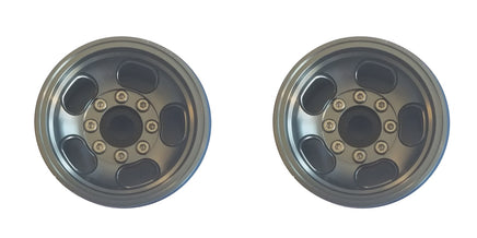 Team KNK - 1.55" Aluminum Beadlock 5 Slot Wheels - Gray (1 Pair) - Hobby Recreation Products