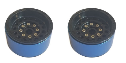 Team KNK - 1.55" Aluminum Beadlock Titan 2 Wheels - Black (1 Pair) - Hobby Recreation Products