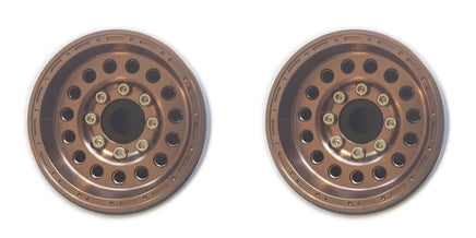 Team KNK - 1.55" Aluminum Beadlock Titan 2 Wheels - Bronze (1 Pair) - Hobby Recreation Products