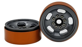 Team KNK - 1.9" Aluminum Beadlock 5 Slot Wheels - Gray (1 Pair) - Hobby Recreation Products