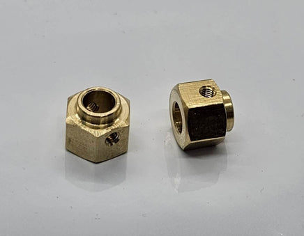Team KNK - (2) 12mm x 6mm wide Brass Hexes for Traxxas TRX4 - Hobby Recreation Products
