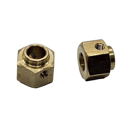 Team KNK - (2) 12mm x 8mm wide Brass Hexes for Traxxas TRX4 - Hobby Recreation Products
