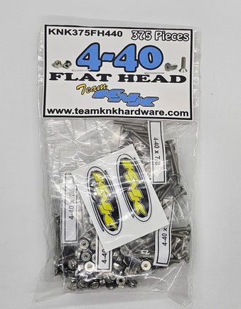 Team KNK - 4 - 40 Flat Head Bulk Bag - 375 Piece Stainless Bulk Bag - Hobby Recreation Products
