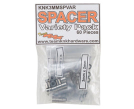Team KNK - 60 Piece 3mm Aluminum Spacer Variety Pack - Natural - Hobby Recreation Products