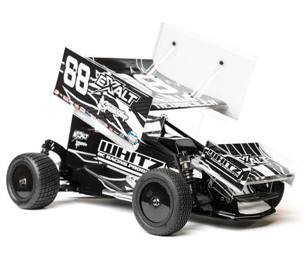 Whitz Racing - 1/10 Whiplash Front 2.2" 12mm Sprint Car Wheels (2) with Inserts, Black - Hobby Recreation Products