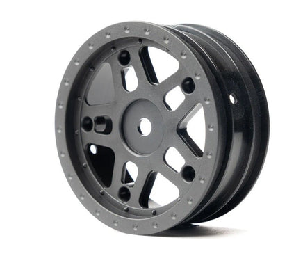 Whitz Racing - 1/10 Whiplash Front 2.2" 12mm Sprint Car Wheels (2) with Inserts, White - Hobby Recreation Products