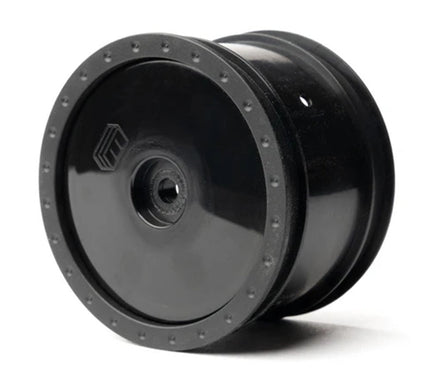 Whitz Racing - 1/10 Whiplash Rear 2.2" 12mm Sprint Car Wheels (2) with Inserts, Black - Hobby Recreation Products