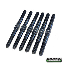 Whitz Racing - Custom Works Rocket 4 Late Model - HyperMax 3.5mm Titanium Turnbuckle Kit, Black - Hobby Recreation Products