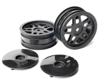 Whitz Racing - 1/10 Whiplash Front 2.2" 12mm Sprint Car Wheels (2) with Inserts, Black