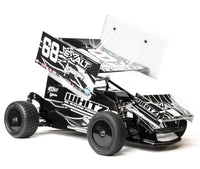 Whitz Racing - 1/10 Whiplash Front 2.2" 12mm Sprint Car Wheels (2) with Inserts, Black