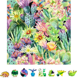 ZenChalet Puzzles - Floral Cactus Wooden Jigsaw Puzzle, 1000 Pcs - Hobby Recreation Products