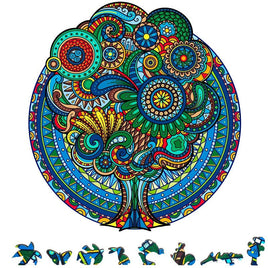 ZenChalet Puzzles - Floral Retro Wooden Puzzle, 200 Pcs - Hobby Recreation Products