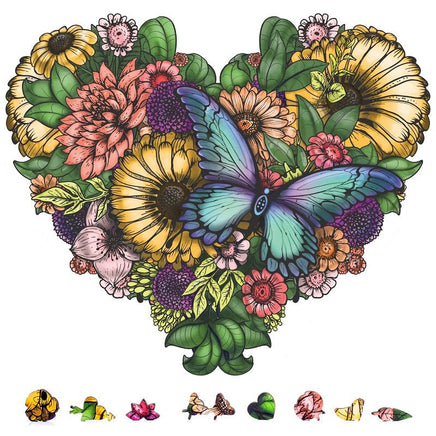 ZenChalet Puzzles - Flower Heart Wooden Puzzle, 1000 Pcs - Hobby Recreation Products