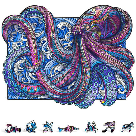 ZenChalet Puzzles - Octopus Wooden Puzzle, 200 Pcs - Hobby Recreation Products