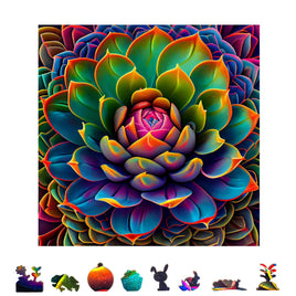 ZenChalet Puzzles - Simply Succulent Wooden Puzzle, 500 Pcs - Hobby Recreation Products