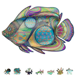 ZenChalet Puzzles - Tropical Fish Wooden Puzzle, 200 Pcs - Hobby Recreation Products