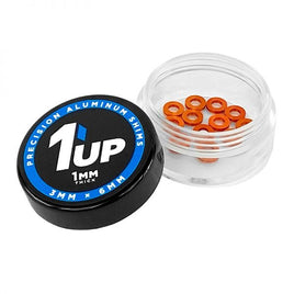 1UP Racing - 3x6x1mm Precision Aluminum Shims, Orange, (12 pcs) - Hobby Recreation Products