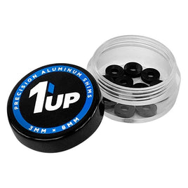 1UP Racing - 3x8x0.5mm Precision Aluminum Shims, Black, (10 pcs) - Hobby Recreation Products