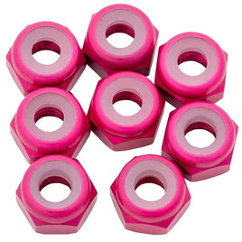 1UP Racing - 7075 Aluminum Locknuts, M3, Hot Pink, 8pcs - Hobby Recreation Products