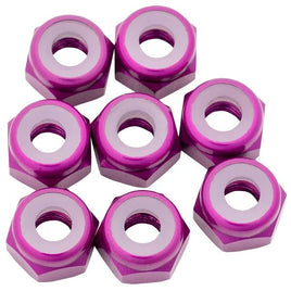 1UP Racing - 7075 Aluminum Locknuts, M3, Purple, 8pcs - Hobby Recreation Products