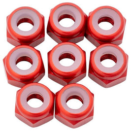 1UP Racing - 7075 Aluminum Locknuts, M3, Red, 8pcs - Hobby Recreation Products