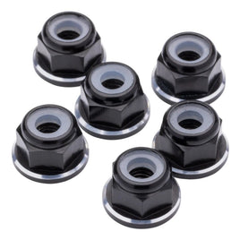 1UP Racing - 7075 Aluminum M3 Flanged Locknuts - Black Shine - 6pcs - Hobby Recreation Products