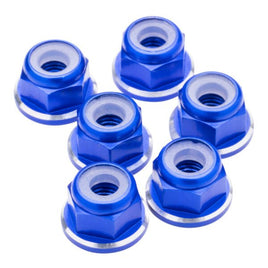 1UP Racing - 7075 Aluminum M3 Flanged Locknuts - Dark Blue Shine - 6pcs - Hobby Recreation Products