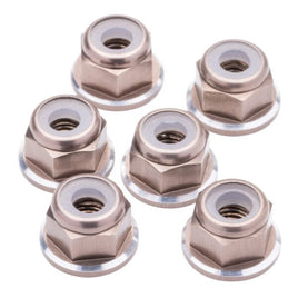 1UP Racing - 7075 Aluminum M3 Flanged Locknuts - Gunmetal Shine - 6pcs - Hobby Recreation Products