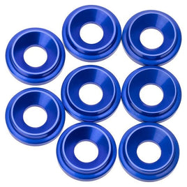 1UP Racing - 7075 LowPro Countersunk Washers, M3, Dark Blue, 8pcs - Hobby Recreation Products
