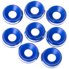 1UP Racing - 7075 LowPro Countersunk Washers, M3, Dark Blue Shine, 8pcs - Hobby Recreation Products