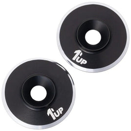 1UP Racing - 7075 LowPro Wing Washers, M3, Black Shine, 2pcs - Hobby Recreation Products