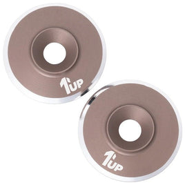 1UP Racing - 7075 LowPro Wing Washers, M3, Gunmetal Shine, 2pcs - Hobby Recreation Products