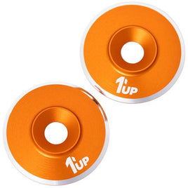 1UP Racing - 7075 LowPro Wing Washers, M3, Orange Shine, 2pcs - Hobby Recreation Products