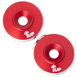 1UP Racing - 7075 LowPro Wing Washers, M3, Red Shine, 2pcs - Hobby Recreation Products