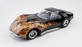 AFX Racing - 1968 Corvette 427 Black/Flame HO Scale Slot Car - Hobby Recreation Products