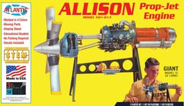 Atlantis Models - 1/10 Allison Model 501-D13 Prop-Jet Engine Plastic Model Kit, Skill Level 3 - Hobby Recreation Products