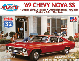 Atlantis Models - 1/32 1969 Chevy Nova SS Route 32 Plastic Model Kit, Skill Level 2 - Hobby Recreation Products