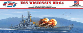 Atlantis Models - 1/665 USS Wisconsin BB-64 Battleship 16" Plastic Model Kit - Hobby Recreation Products