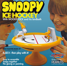 Atlantis Models - Peanuts Snoopy and Woodstock Bird Bath Ice Hockey Game, Snap Plastic Model Kit - Hobby Recreation Products