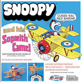 Atlantis Models - Snoopy and His Sopwith Camel Snap Plastic Model Kit - Hobby Recreation Products